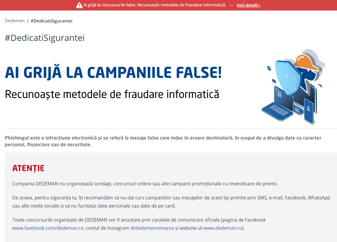 Avertismentul DEDEMAN Clientii Romani Pericol Expusi siguranta
