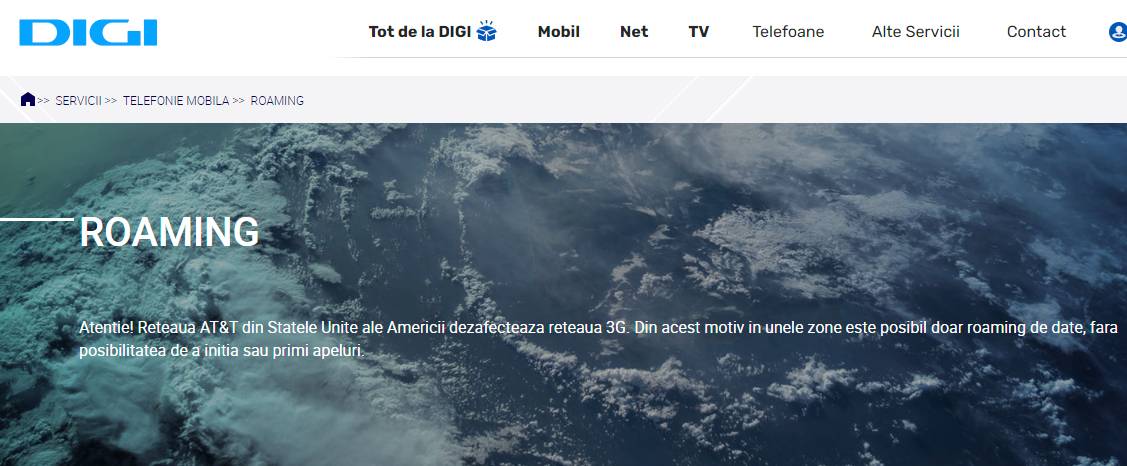 DIGI Mobil varoittaa Romanian asiakkaiden täytyy tuntea AT&T:n verkkovierailut