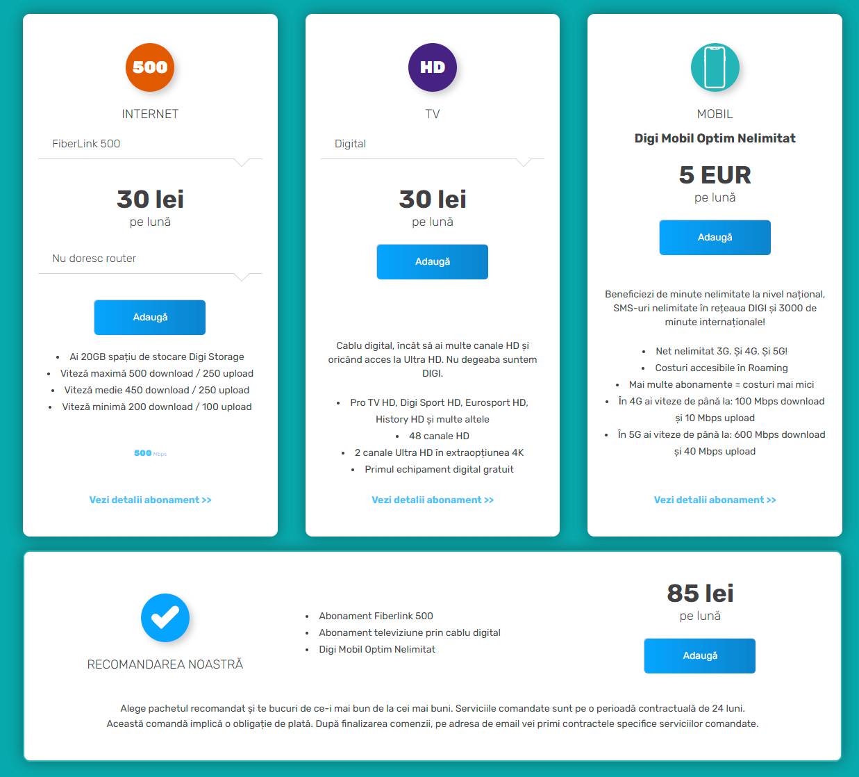 DIGI Roumanie Des changements de décision importants offrent aux clients un package