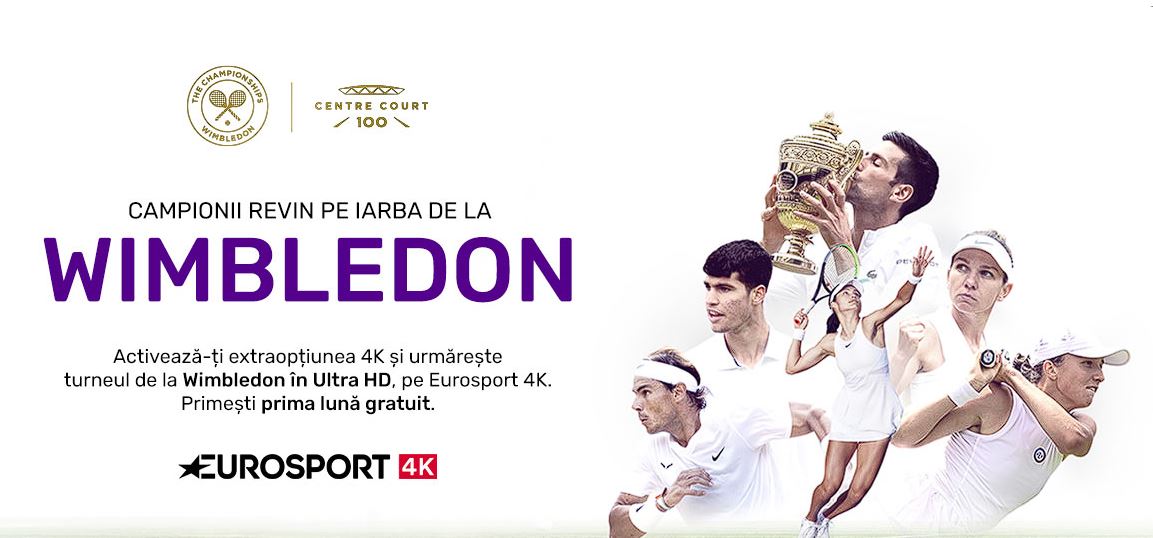 DIGI Roumanie a décidé d'offrir à tous les Roumains l'option supplémentaire d'un abonnement 4K Wimbledon gratuit pour le mois