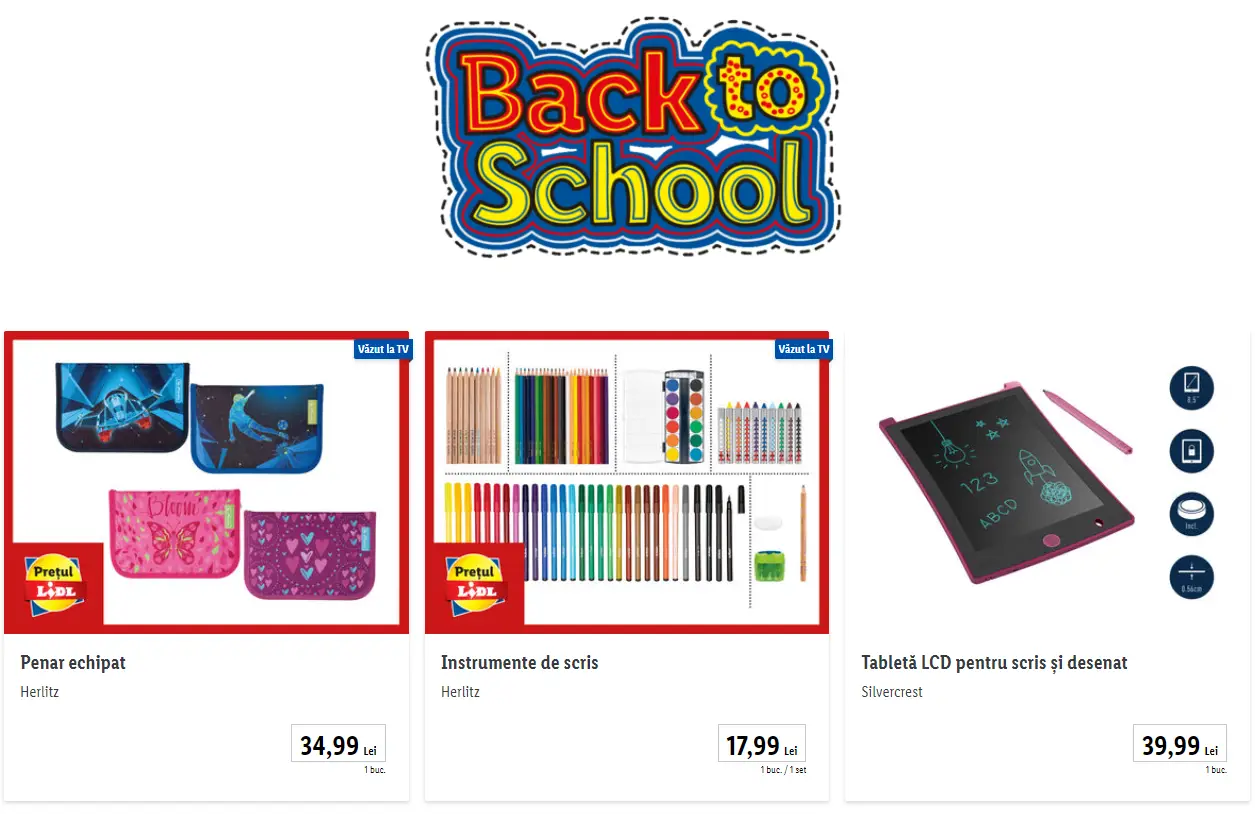 LIDL Romania annuncia offerte speciali per il Back School Romania