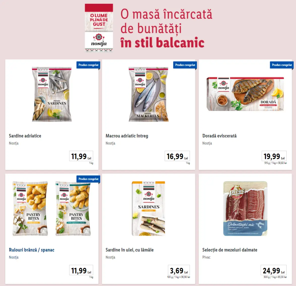 Specialprodukterna som LIDL Rumänien har i All Country Balkan Stores