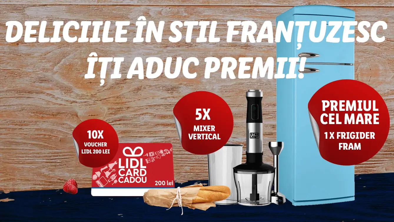 Advertentie LIDL Roemenië GRATIS Gegeven aan Roemenen in het hele land, in Franse stijl