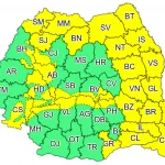 LAST TIME Meteorological Warning Transmitted by ANM Today Romania map