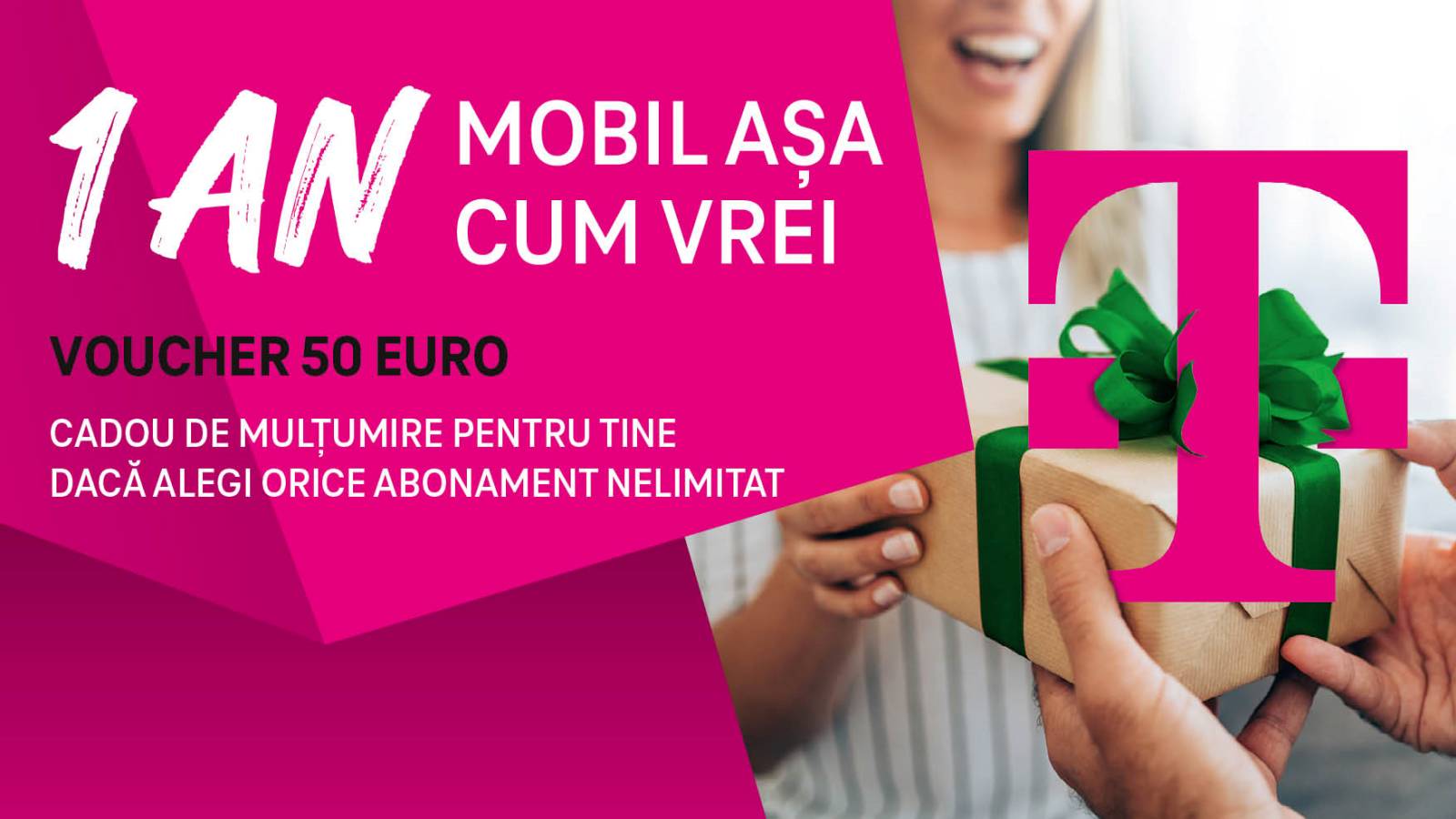 Telekom Mobile oferă un voucher de 50 de euro clienților care aleg orice abonament NELIMITAT, de la 7 eurolună