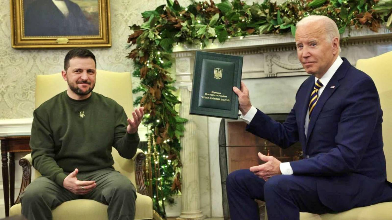 Volodymyr Zelensky was received at the White House by the US President, Joe Biden