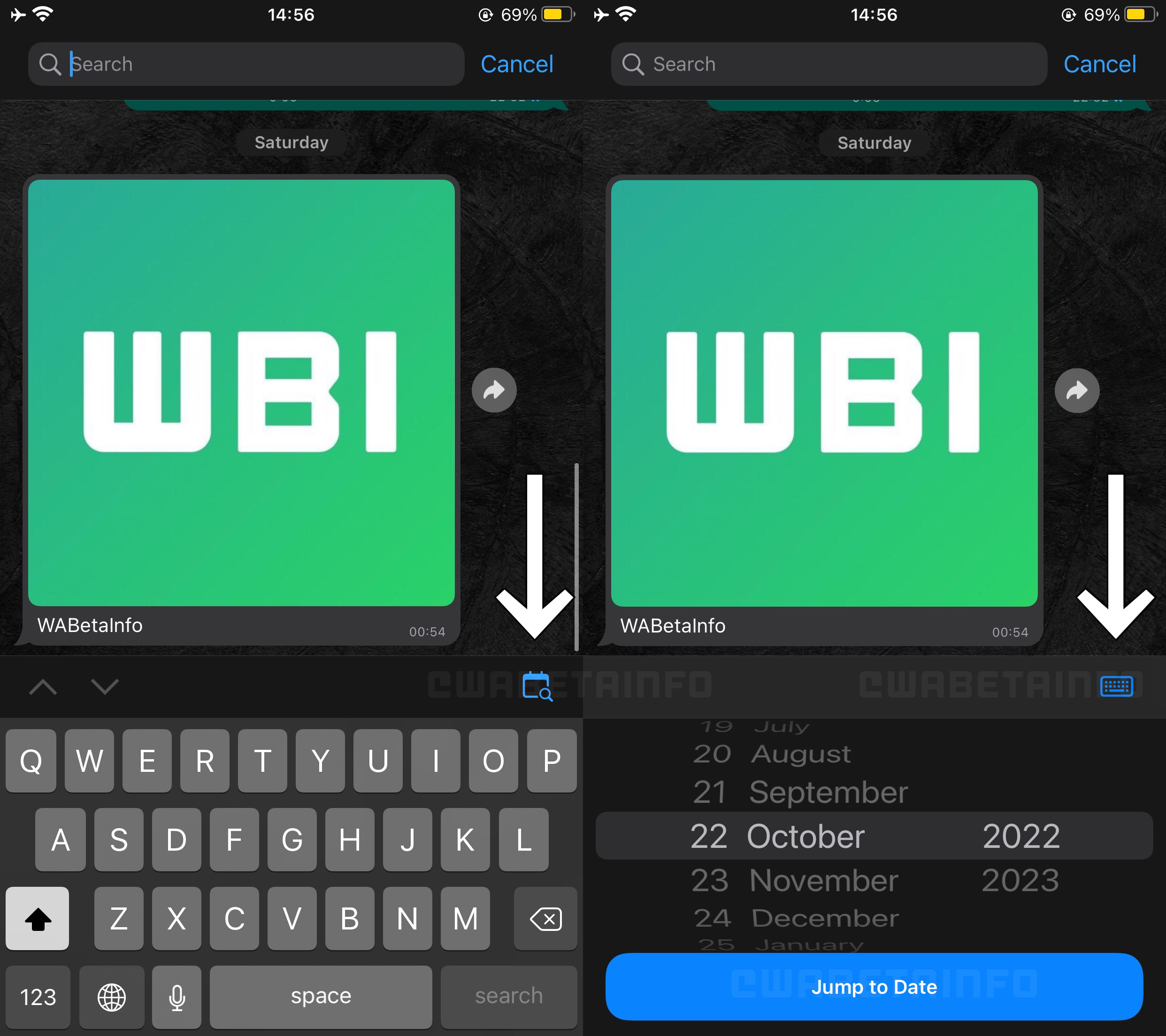 WhatsApp 2 Wijzig de datumzoekopdracht van GEHEIME iPhone Android-telefoons