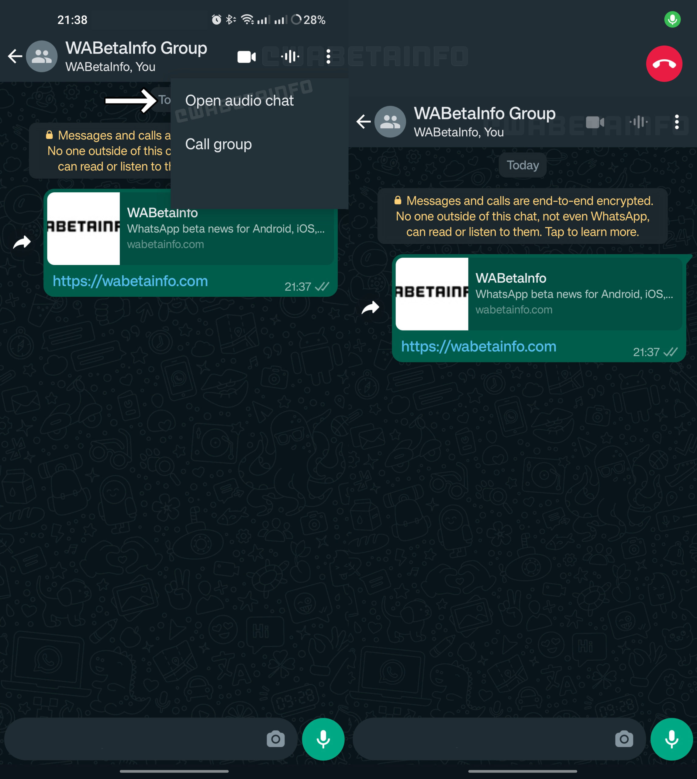 L'applicazione SEGRETA di WhatsApp ha apportato modifiche importanti alla chat audio Android di iPhone