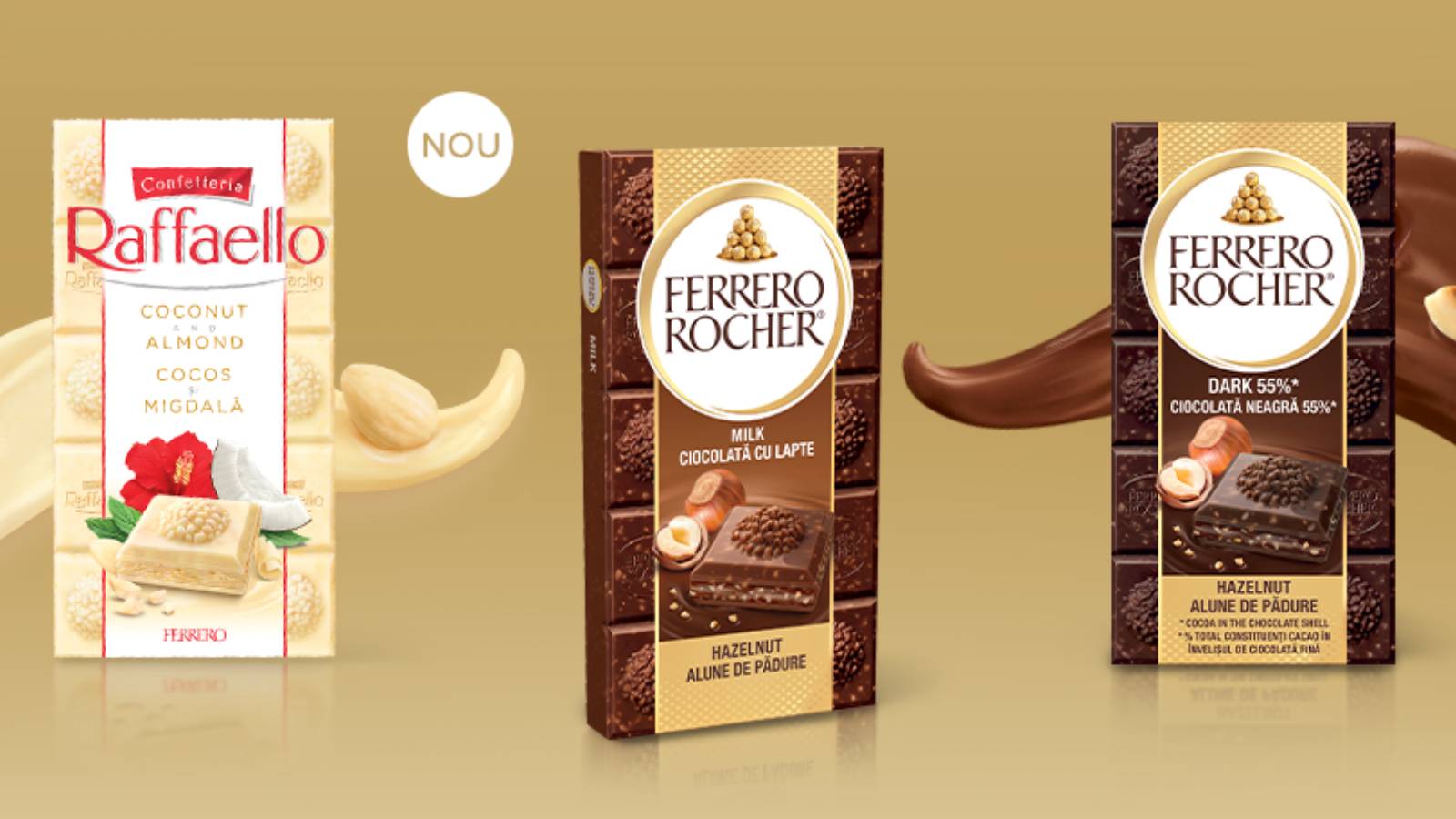 Ferrero Lanseaza in Romania Noile Tablete de Ciocolata Raffaello si Ferrero Rocher