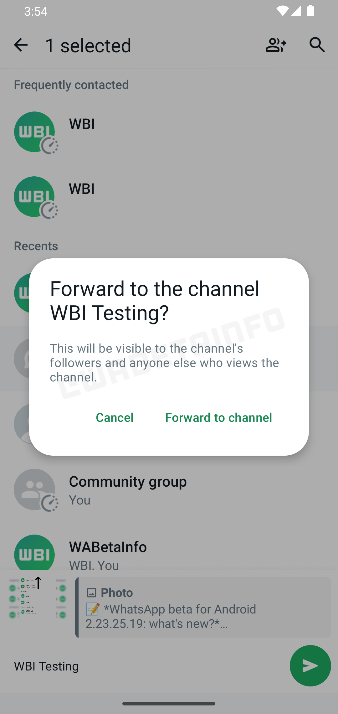 WhatsApp forwarding channels conversations