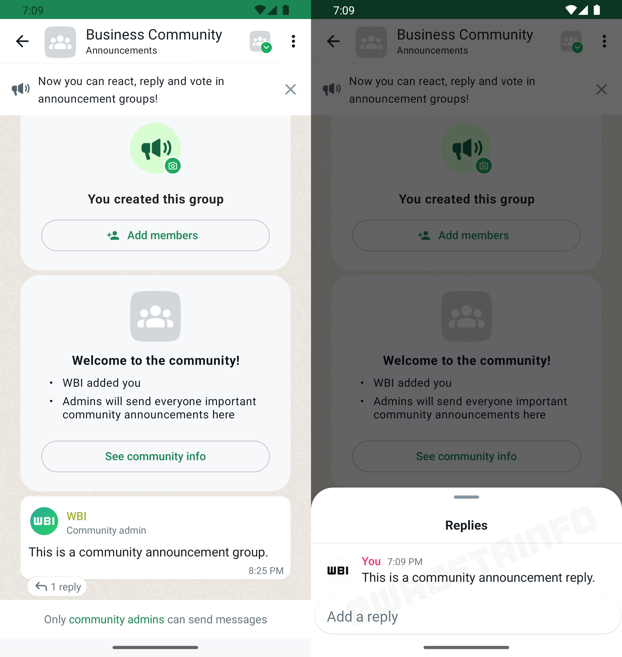 Machtigingen voor WhatsApp-communities