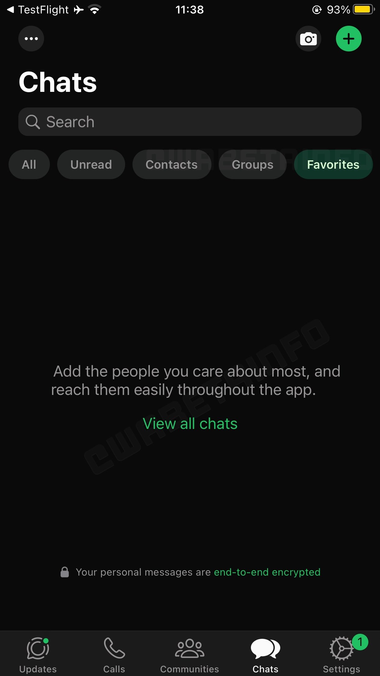 aggiorna il filtro della conoscenza di whatsapp