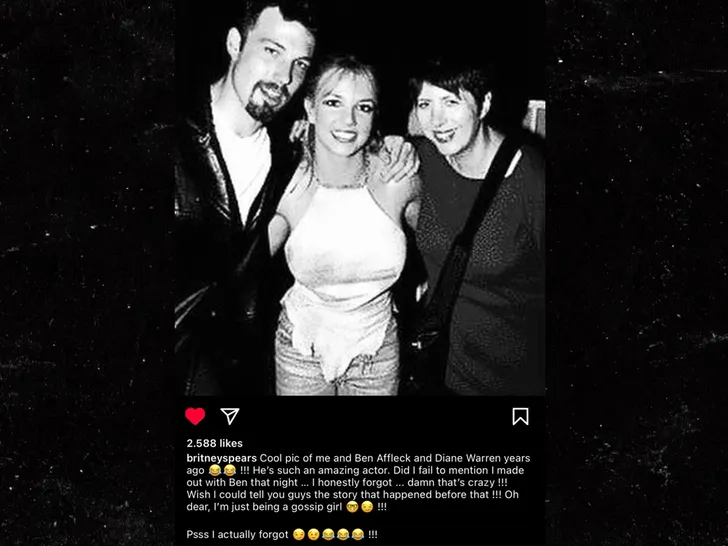 Britney Spears dezvăluie că a avut o întâlnire romantică cu Ben Affleck