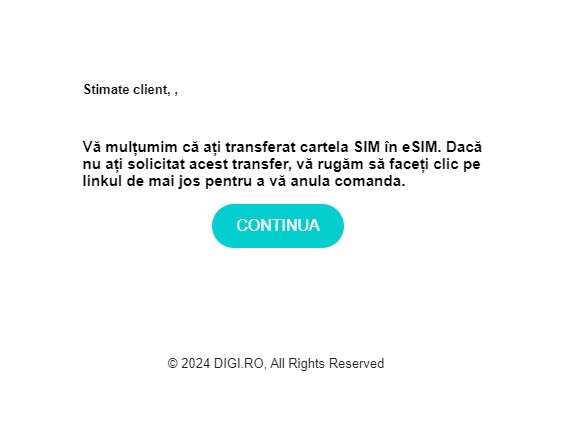 DIGI Romania eSIM schimb frauda