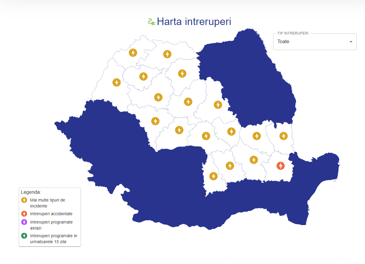Informari ELECTRICA ULTIM MOMENT Imediata Atentie Clientilor Romania harta avarii