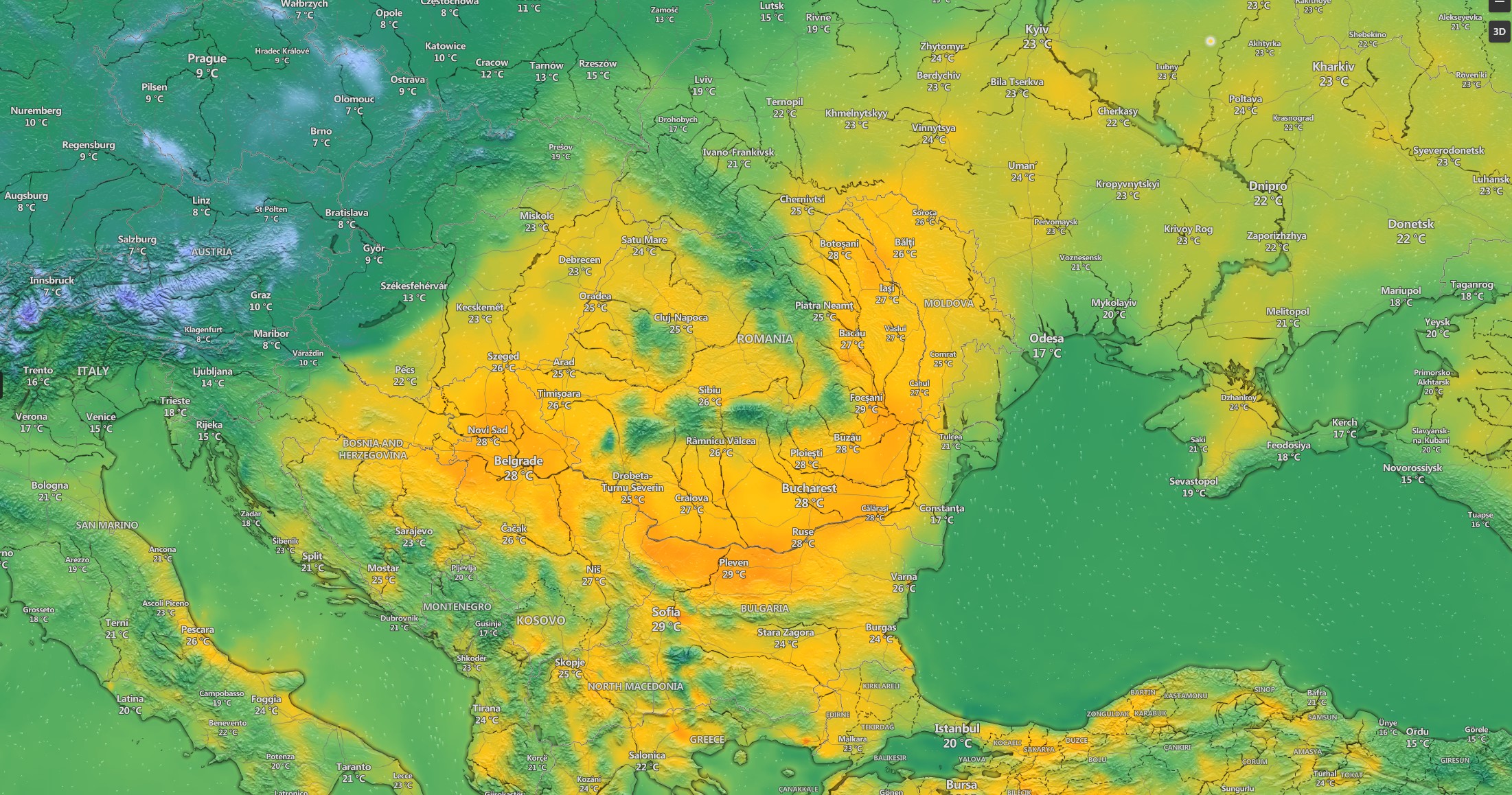 ANM Atentionarea Oficiala NOWCASTING ULTIM MOMENT Codul Meteorologic Romania 7 Aprilie 2024