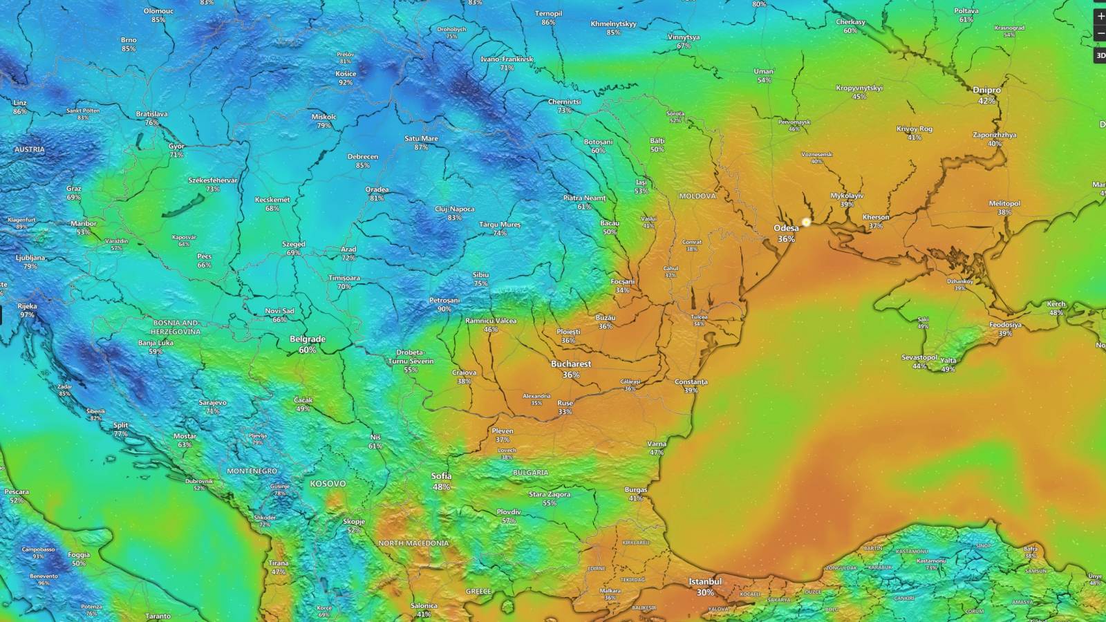 ANM Officiell information SENASTE Ögonblick Väderprognos Uppdaterad 30 dagar Rumänien