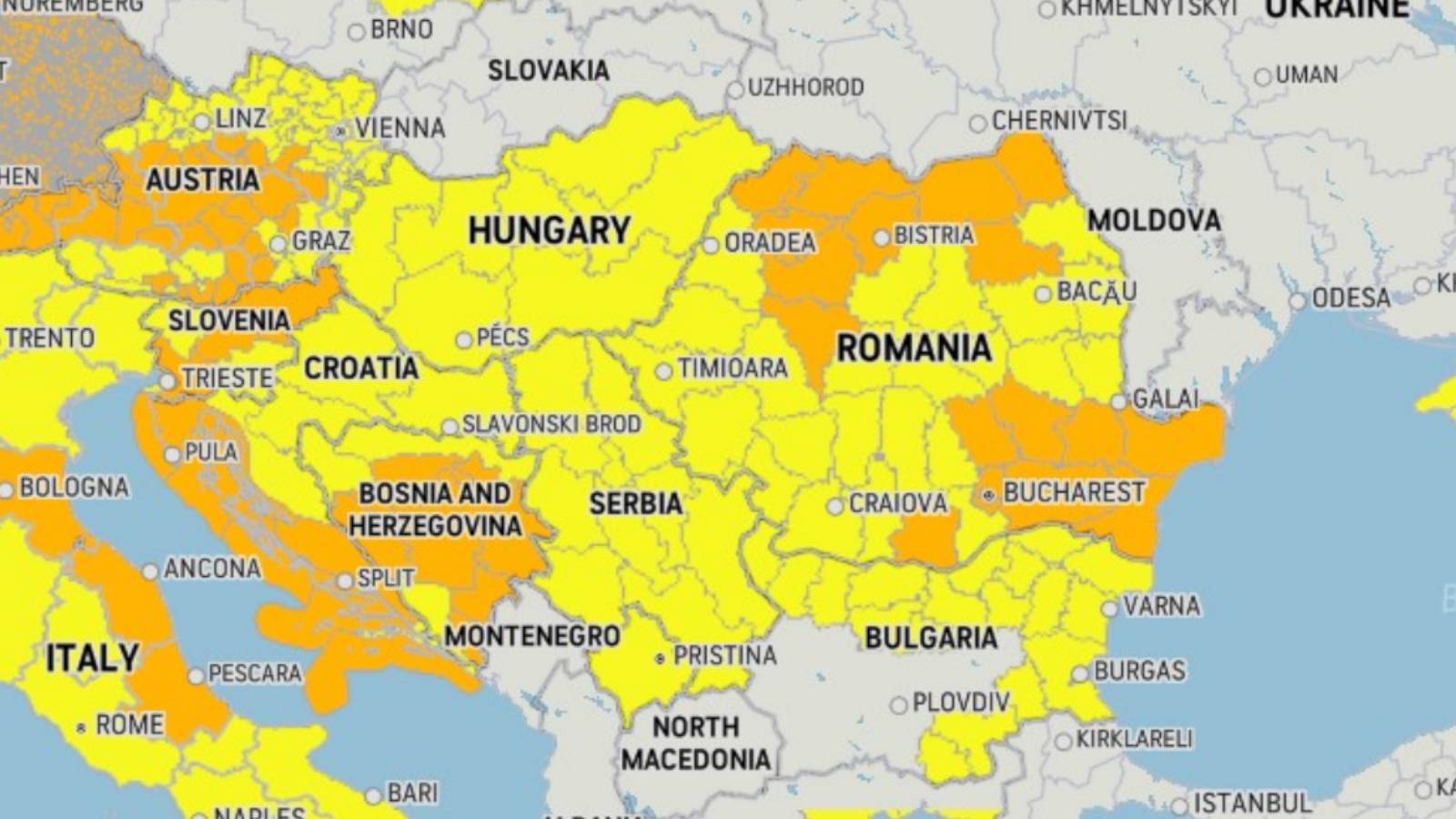 ANM Officiële MeteoWAARSCHUWING LAATSTE MOMENT NOWCASTING Roemenië 1 april 2024