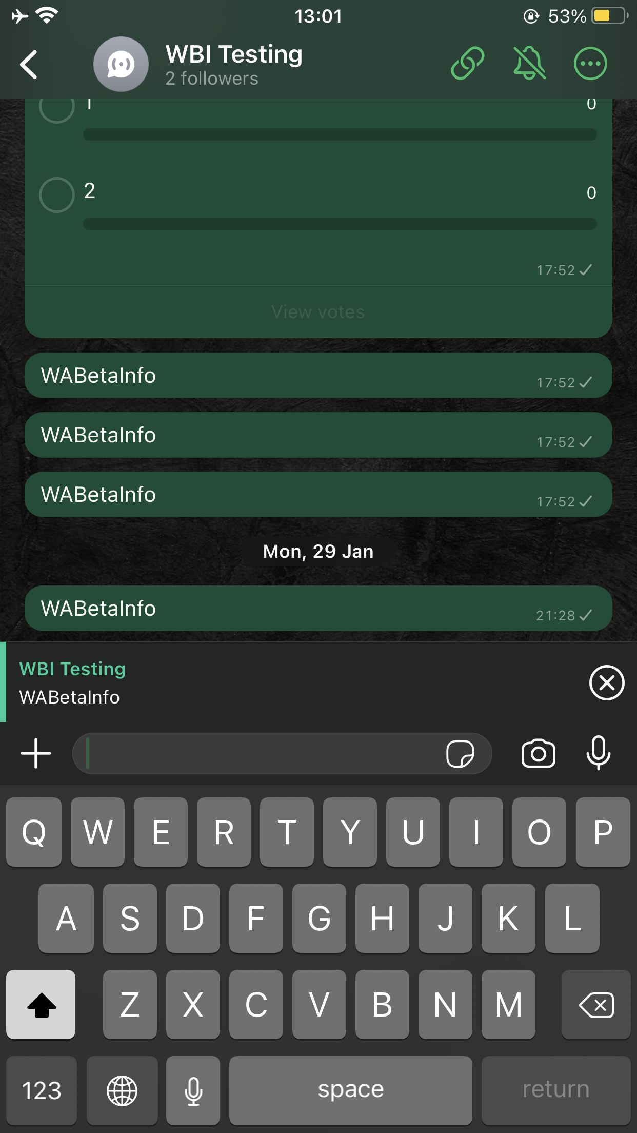 WhatsApp statistica canale