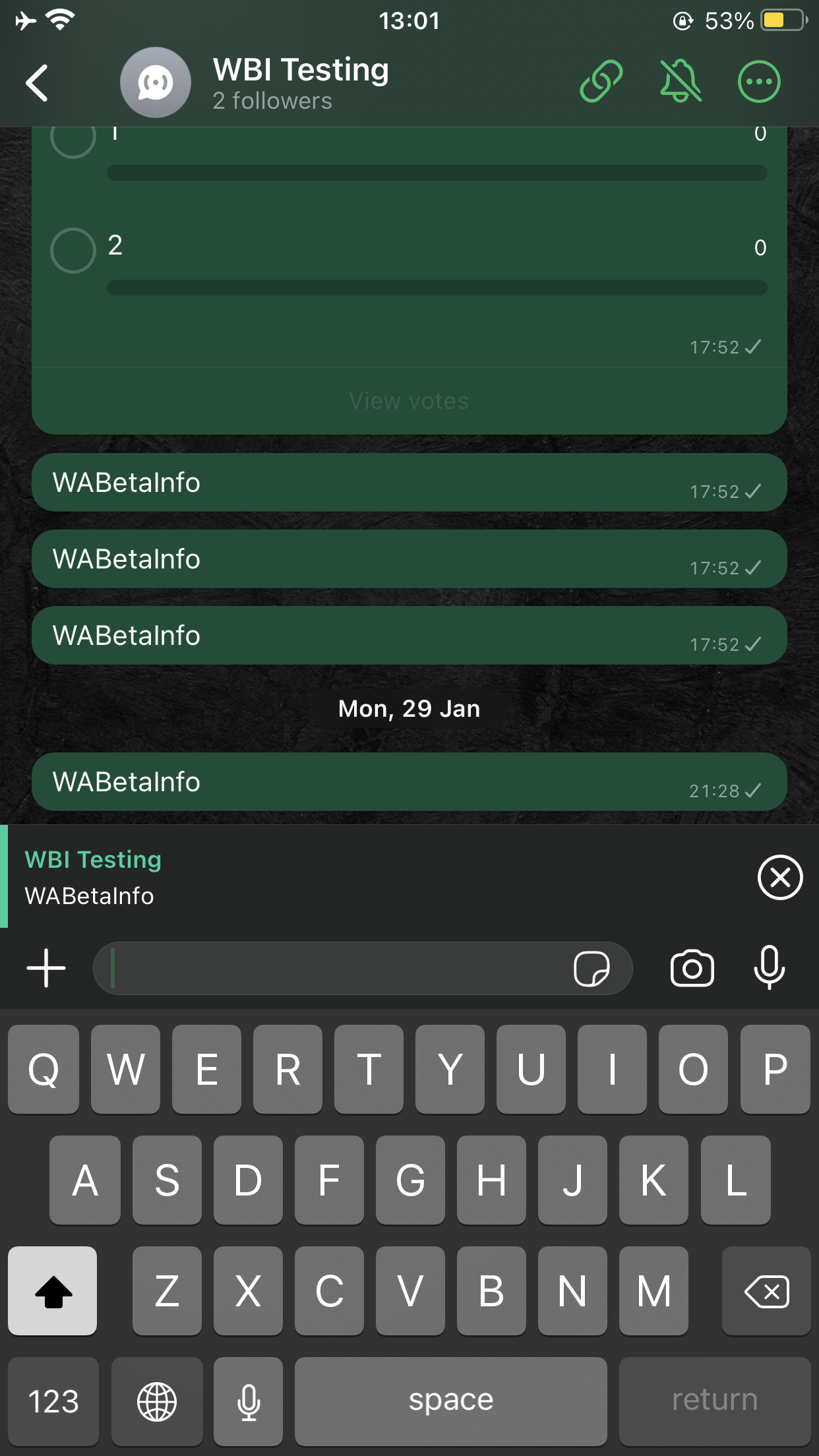 WhatsApp-kanalstatistikker