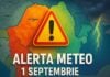 Alerta Meteorologică ANM Cod PORTOCALIU Vreme Severă România 1 Septembrie 2025