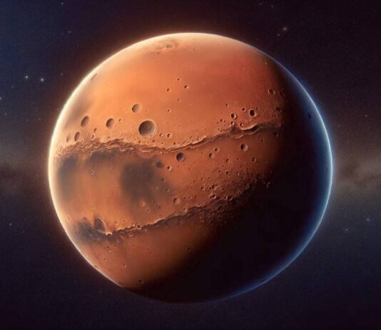 planeta marte crater fluture