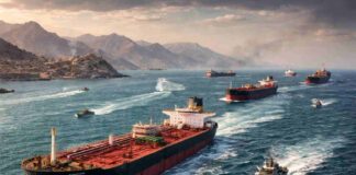 Petroliere Trecând Prin Strâmtoarea Hormuz