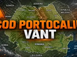 Cod PORTOCALIU Emis de Administrația Națională de Meteorologie pentru Vânt Puternic în România pe 22 Aprilie 2026