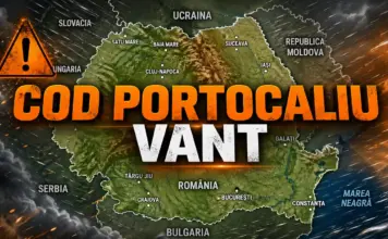 Cod PORTOCALIU Emis de Administrația Națională de Meteorologie pentru Vânt Puternic în România pe 22 Aprilie 2026