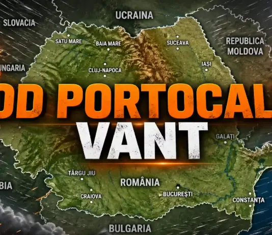 Cod PORTOCALIU Emis de Administrația Națională de Meteorologie pentru Vânt Puternic în România pe 22 Aprilie 2026
