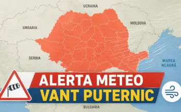 Cod PORTOCALIU Meteo de Ultimă Oră pentru Vânt Puternic Emis de Administrația Națională de Meteorologie în România pe 23 Aprilie 2026