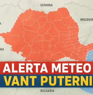 Cod PORTOCALIU Meteo de Ultimă Oră pentru Vânt Puternic Emis de Administrația Națională de Meteorologie în România pe 23 Aprilie 2026