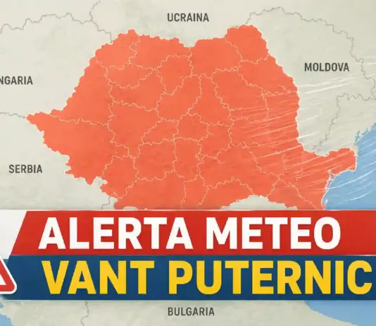 Cod PORTOCALIU Meteo de Ultimă Oră pentru Vânt Puternic Emis de Administrația Națională de Meteorologie în România pe 23 Aprilie 2026