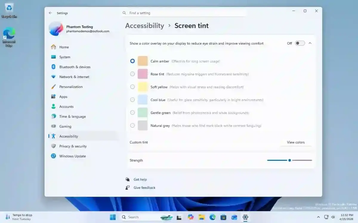 Windows 11 screen tint settings Windows 11 screen tint settings