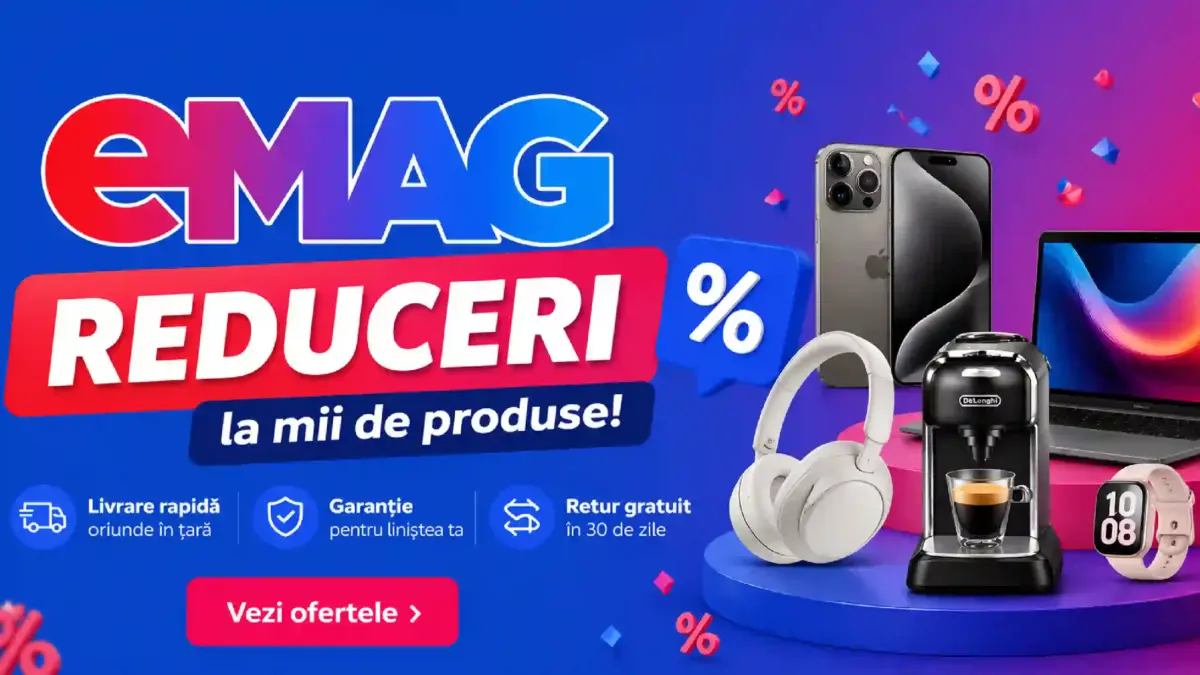 eMAG are Reduceri Nebune, Prețuri cu EXTRA 40% mai Mici Astăzi eMAG are Reduceri Nebune, Prețuri cu EXTRA 40% mai Mici Astăzi