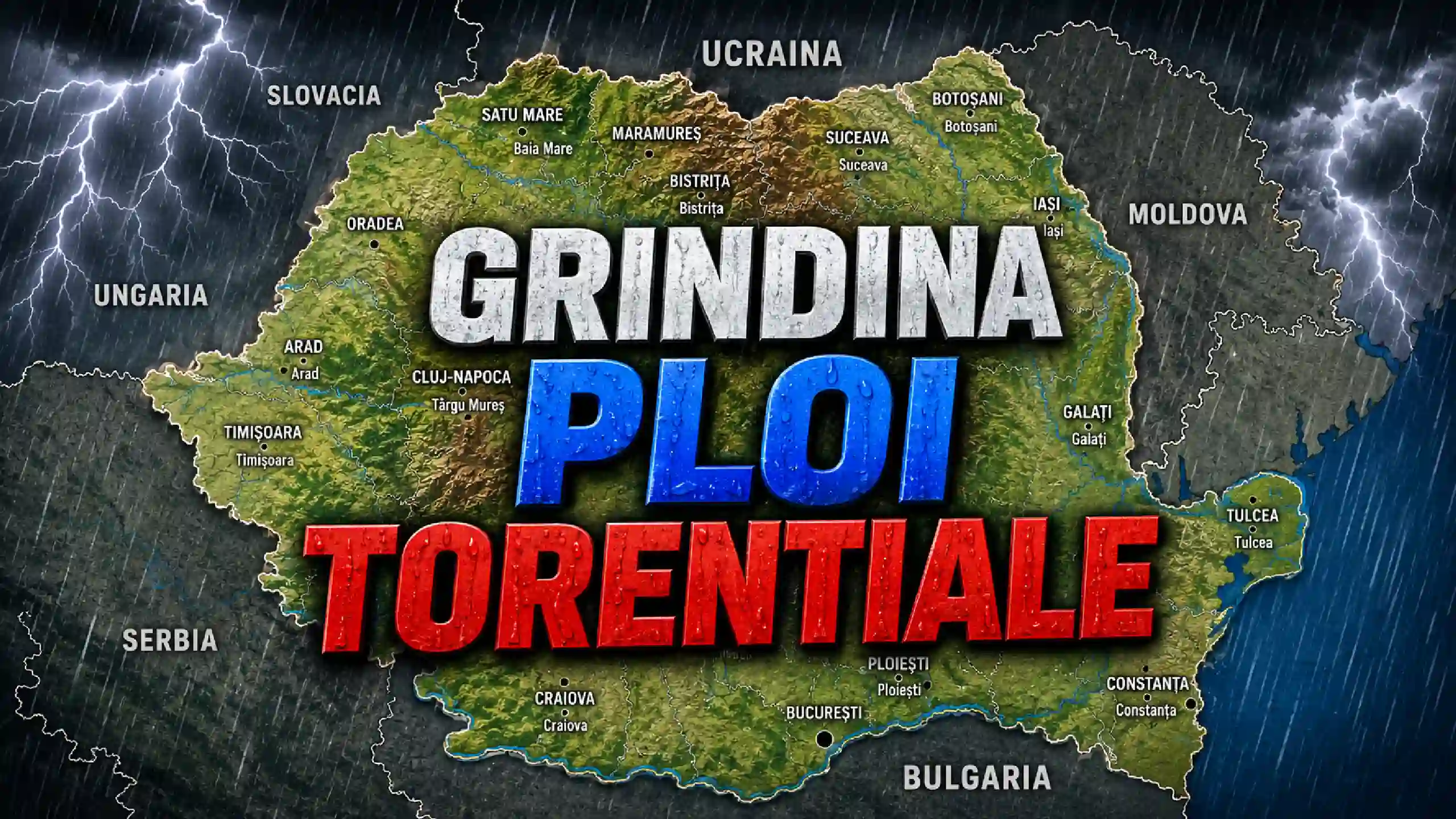 Cod Galben de AVERTIZARE Meteo Nowcasting al Administrației Naționale de Meteorologie pentru Ploi Torențiale și Grindină pe Cod Galben de AVERTIZARE Meteo Nowcasting al Administrației Naționale de Meteorologie pentru Ploi Torențiale și Grindină pe