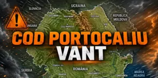 Cod PORTOCALIU Meteo Nowcasting de Vânt și Ploi Emis de ANM cu Vremea în România pe 12 Mai 2026