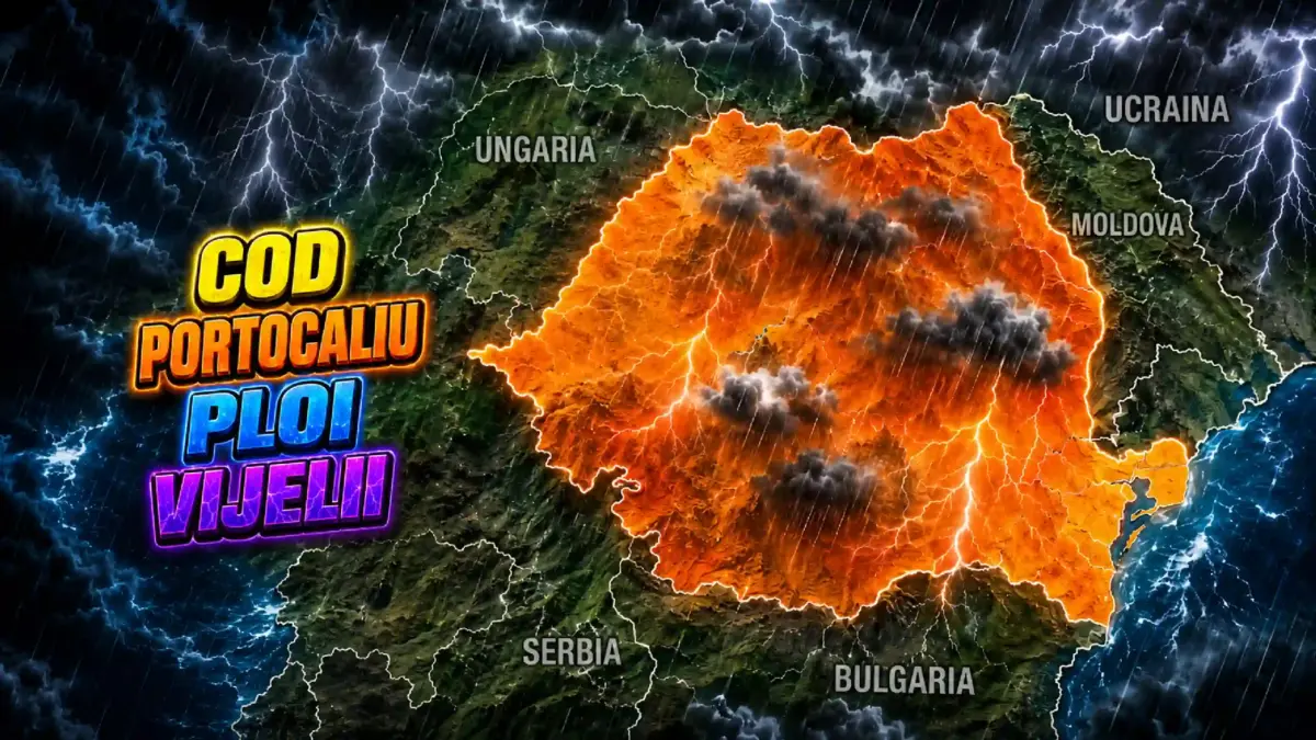 Cod PORTOCALIU de Ploi Torențiale și Vânt Puternic Avem Emis cu Atenționări Meteo ANM de Ultimă Oră pentru 16 Mai 2026 Cod PORTOCALIU de Ploi Torențiale și Vânt Puternic Avem Emis cu Atenționări Meteo ANM de Ultimă Oră pentru 16 Mai 2026
