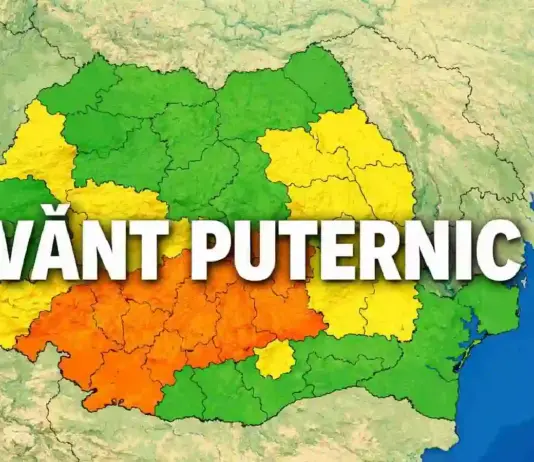 Codul GALBEN Vânt Puternic ATENȚIONĂRILE Meteo ale Administrației Naționale de Meteorologie 19 Mai 2026 în România