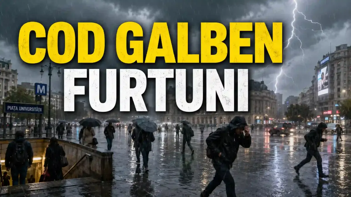 Furtuna cu Ploi Torențiale, Vânt Puternic și Grindină în Atenționările Cod Galben Meteo ale ANM pentru România pe 31 Mai 20