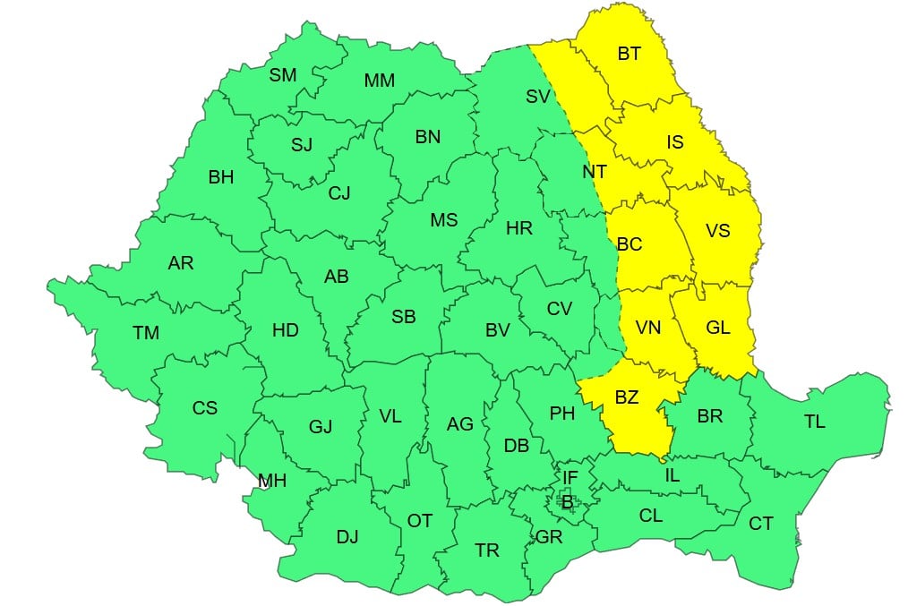harta atenționare cod galben anm zone vânt puternic românia 21 mai 2026 harta atenționare cod galben anm zone vânt puternic românia 21 mai 2026
