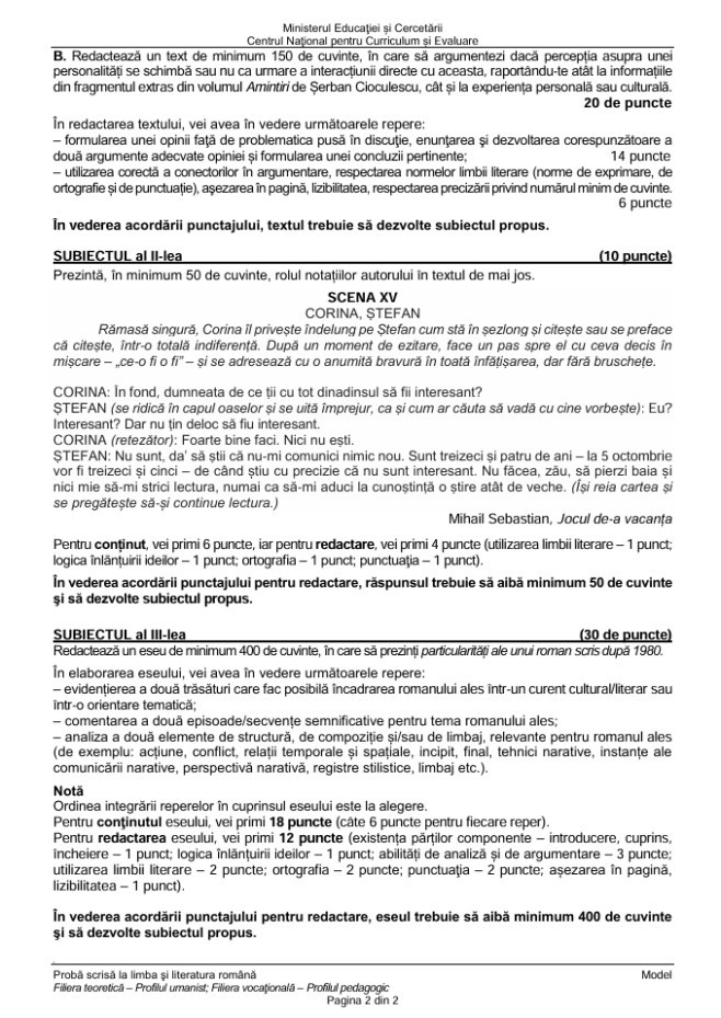 Subiecte BAC 2026 Romana profil uman pagina 3 | iDevice Subiecte BAC 2026 Romana profil uman pagina 3
