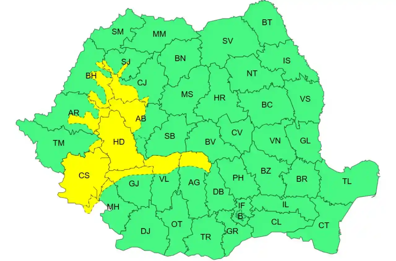 5 ALERTE Meteo Cod Galben Furtuni Canicula Emise ANM Romania 21 Iunie 2026 Ploi Torentiale Vant Puternic Anuntate