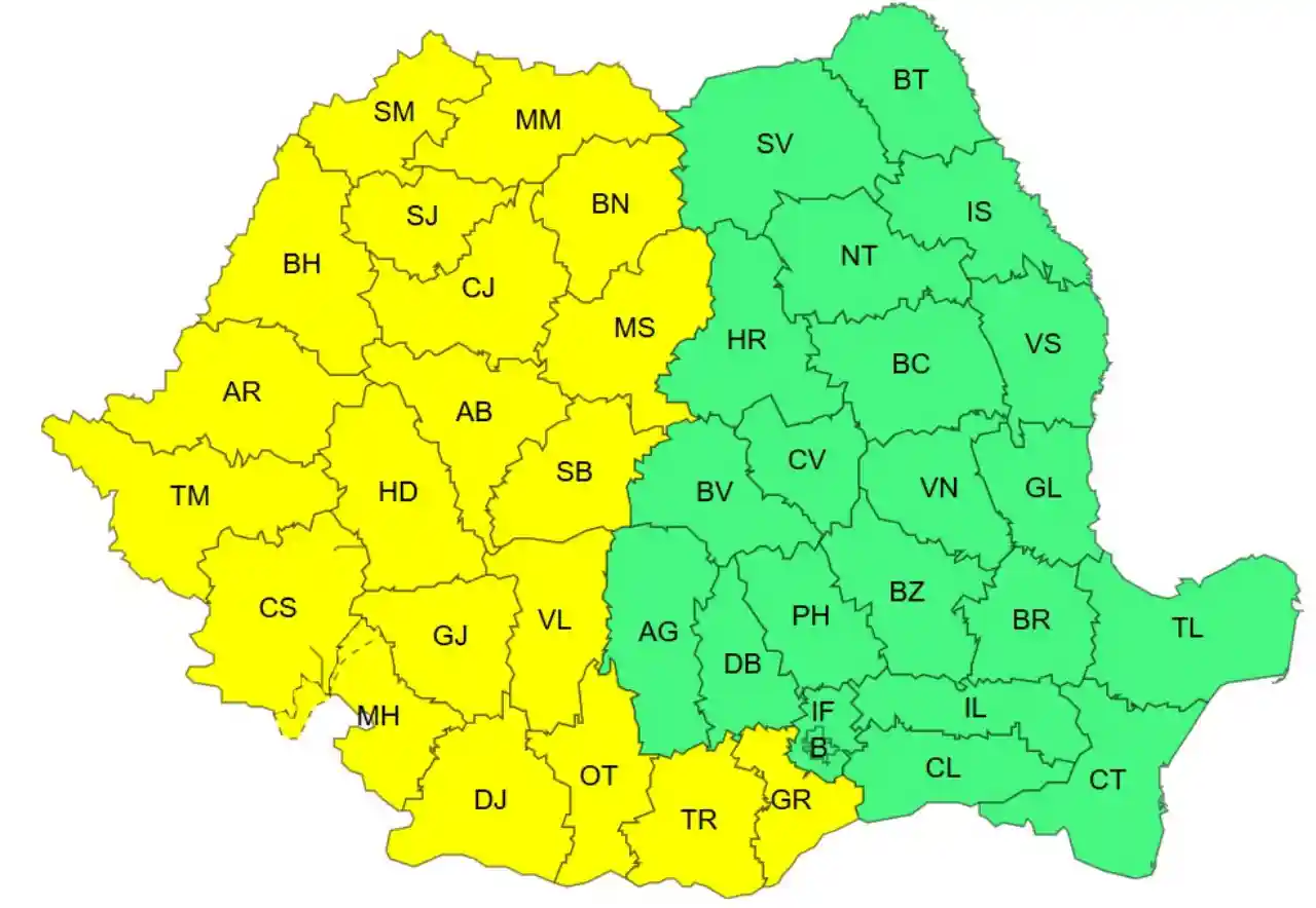 5 ALERTE Meteo Cod Galben Furtuni Canicula Emise ANM Romania 21 Iunie 2026 Ploi Torentiale Vant Puternic Anuntate