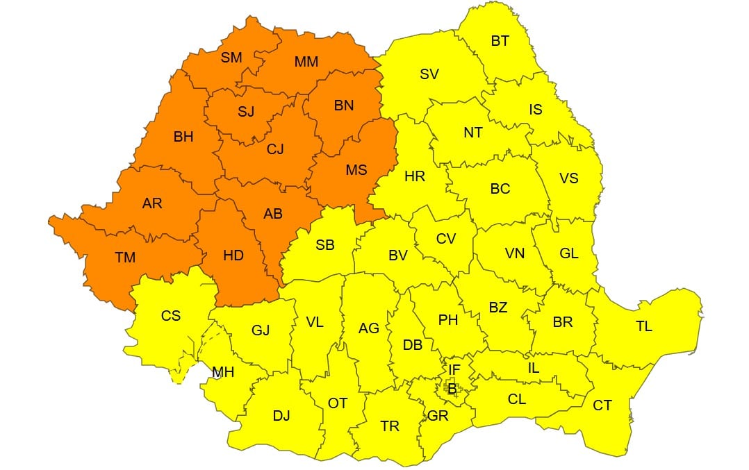 harta ANM cod portocaliu meteo canicula Romania 26 iunie 2026 harta ANM cod portocaliu meteo canicula Romania 26 iunie 2026