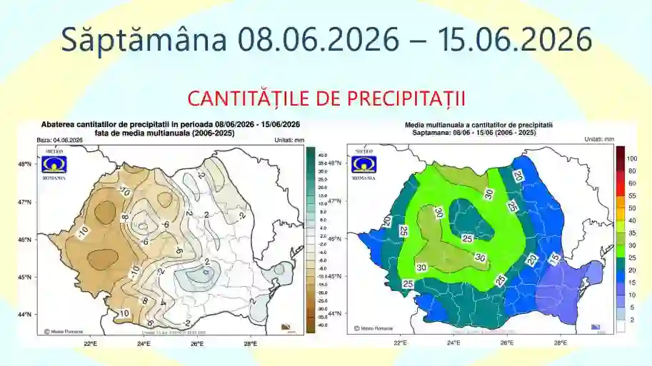 harta ANM cu ploile in Romania din 8 iunie 2026 harta ANM cu ploile in Romania din 8 iunie 2026