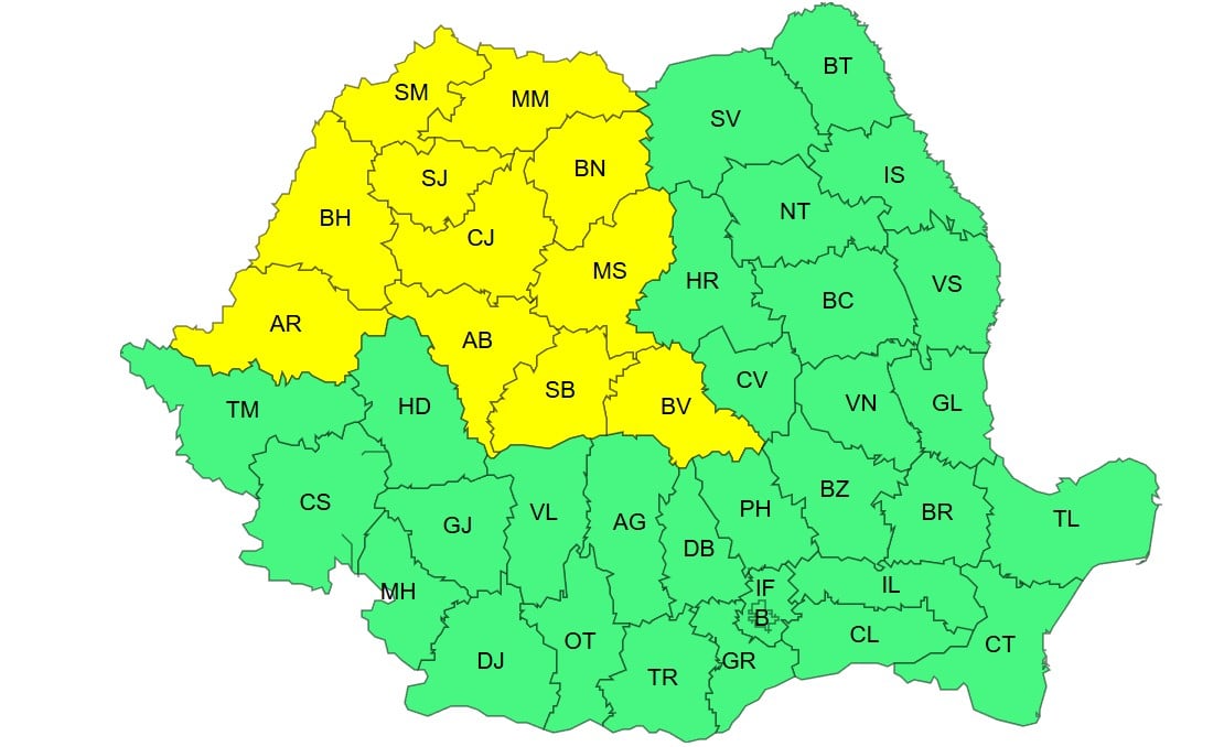 harta atentionare canicula, temperaturi ANM nord-estul Romaniei pe 22 iunie 2026 harta atentionare canicula, temperaturi ANM nord-estul Romaniei pe 22 iunie 2026