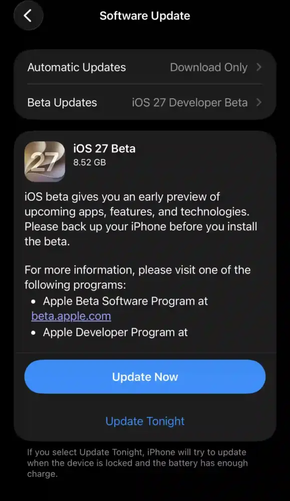 iOS 27 beta download iPhone iOS 27 beta download iPhone