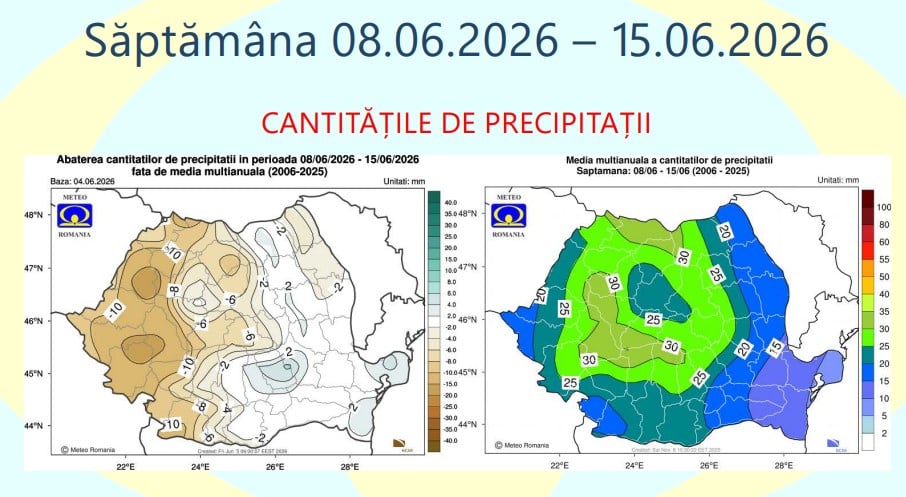 prognoza meteo ANM a precipitatiilor pentru Săptămâna 08.06.2026 – 15.06.2026 prognoza meteo ANM a precipitatiilor pentru Săptămâna 08.06.2026 – 15.06.2026