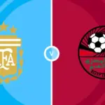 ARGENTINA - EGIPT LIVE ANTENA 1 Lionel Messi Mohamed Salah Cupa Mondiala FIFA 2026 | iDevice.ro Split banner showing Argentina crest on blue left and Egypt Football Association badge on maroon right with a central divider.